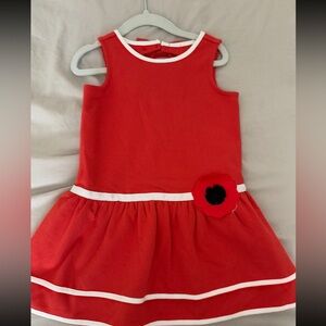 Janie and jack red dress with flower 2t